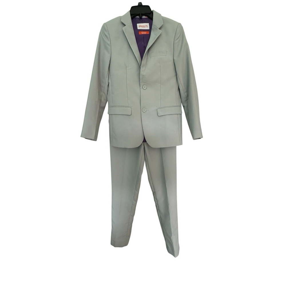 Opposuits Youth Boys Suit Jacket And Dress Pants Sz 16 Grey Formal